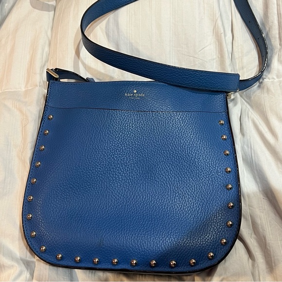 Kate Spade Austin Street Medium Hemsley Blue Pebbled Leather with Gold Studs - Picture 2 of 9